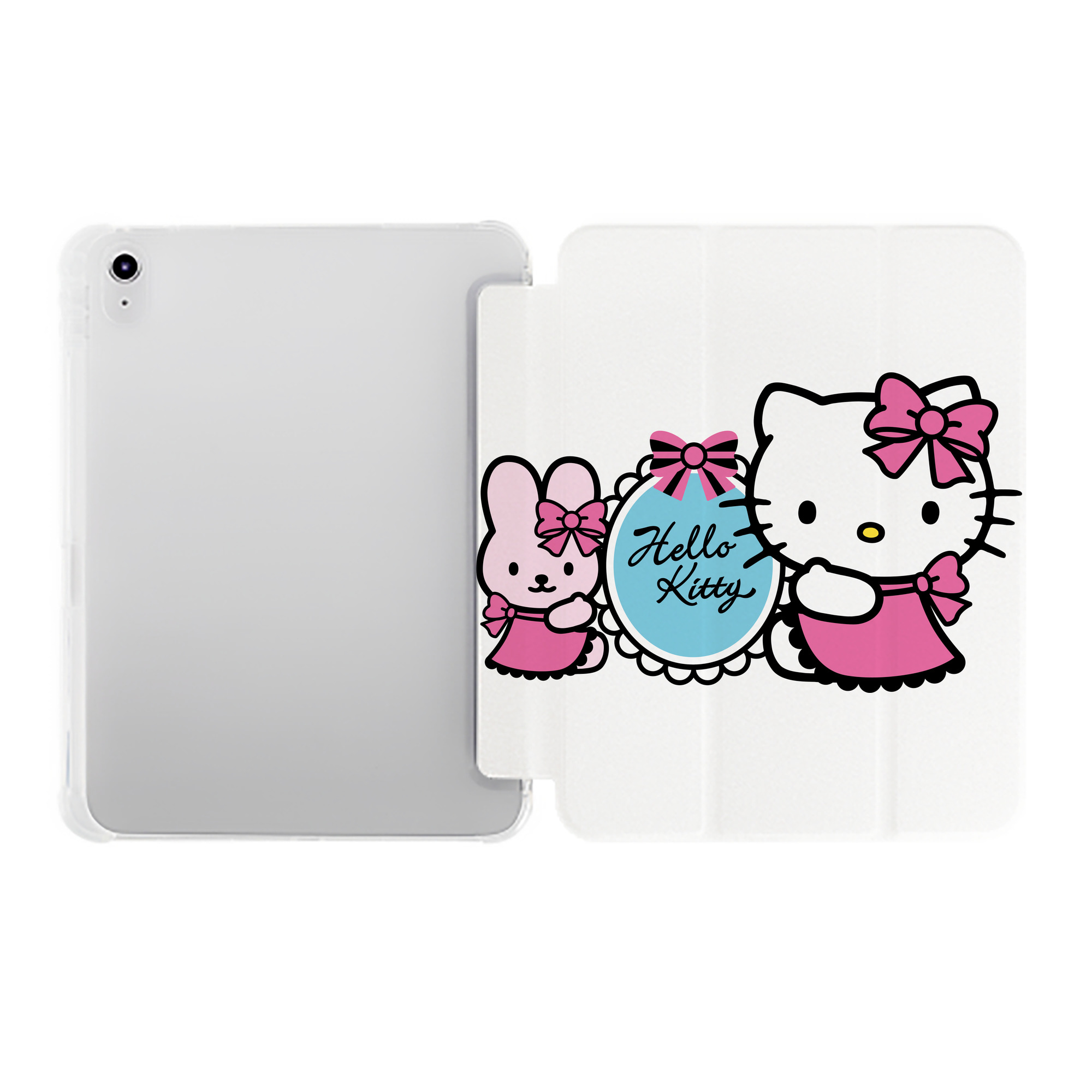 （画像用） Hello Kitty ハローキティ IPad ケース ペン収納付き 三つ折りスタンド PUレザー×シリコン 対応機種9.5/10.5/10.9インチ
